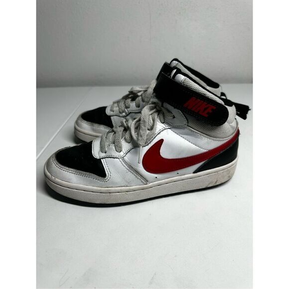 Nike Court Borough Mid 2 GS 'White Black University Red Size 5,5Y - Picture 4 of 8
